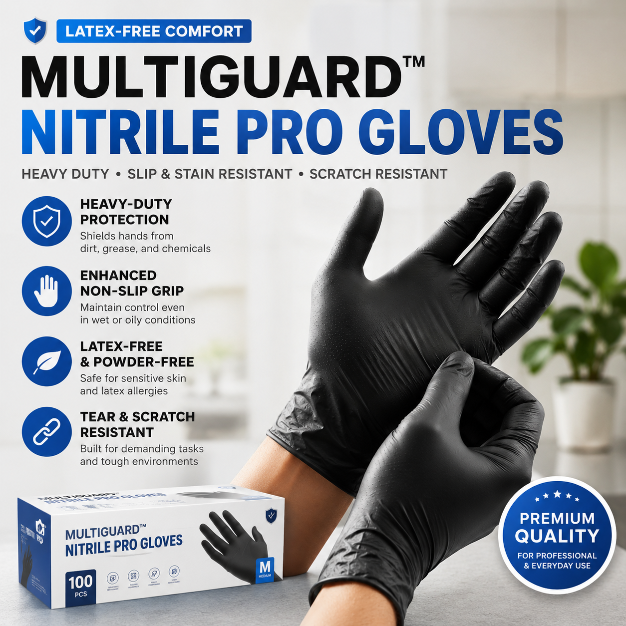⏳ LIMITED-TIME MEGA SALE | Getnexy™ Nitrile Pro Gloves – Heavy Duty, Slip & Stain Resistant, Scratch Resistant