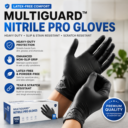 ⏳ LIMITED-TIME MEGA SALE | Getnexy™ Nitrile Pro Gloves – Heavy Duty, Slip & Stain Resistant, Scratch Resistant