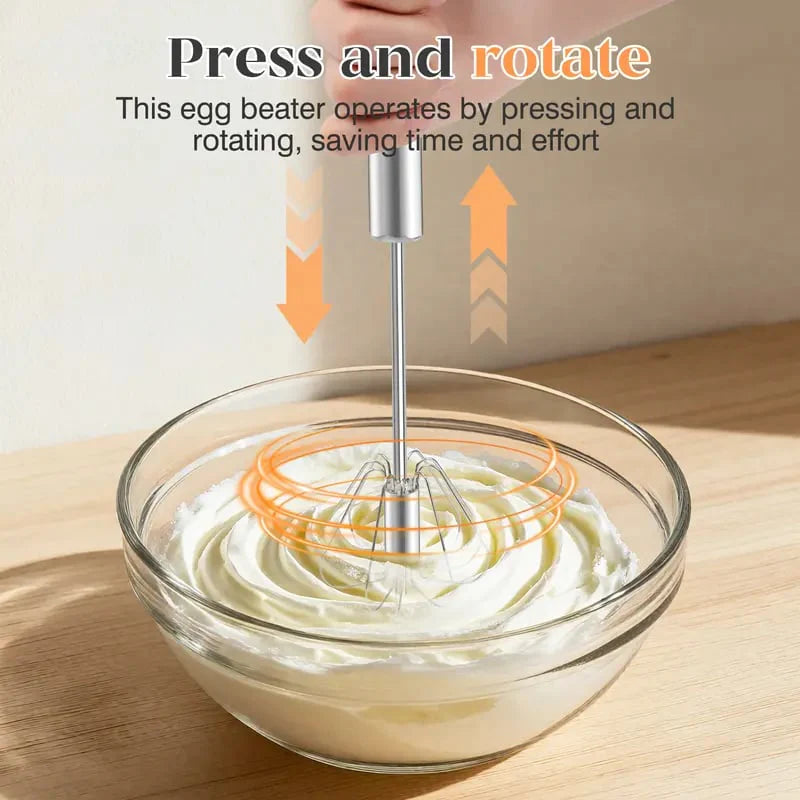 ⏳ LIMITED-TIME MEGA SALE | Getnexy™ 🥄✨ Stainless Steel Hand-Push Rotary Whisk – Effortless Mixing in Seconds!