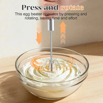 ⏳ LIMITED-TIME MEGA SALE | Getnexy™ 🥄✨ Stainless Steel Hand-Push Rotary Whisk – Effortless Mixing in Seconds!
