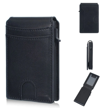🔥2026 New Wallet for Men - Pop Up Case, Cash Slot, and Credit Card Slot - Aluminum Wallet with RFID Blocking, Minimalist Leather Wallet Front Pocket with ID Window