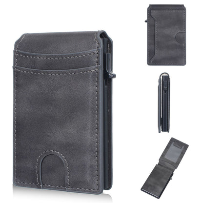 🔥2026 New Wallet for Men - Pop Up Case, Cash Slot, and Credit Card Slot - Aluminum Wallet with RFID Blocking, Minimalist Leather Wallet Front Pocket with ID Window