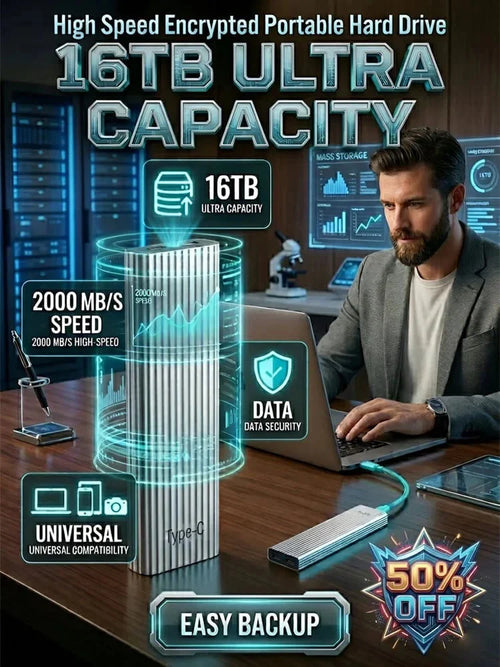 ⏳ LIMITED-TIME MEGA SALE | Getnexy™  16TB Large-Capacity Type-C Portable Mini SSD