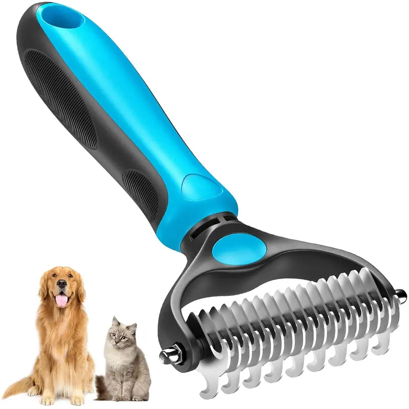 ⏳ LIMITED-TIME MEGA SALE | Getnexy™ 🐾Double-Sided Pet Grooming Brush – Hurtless Shedding & Dematting Undercoat Rake for Dogs and Cats