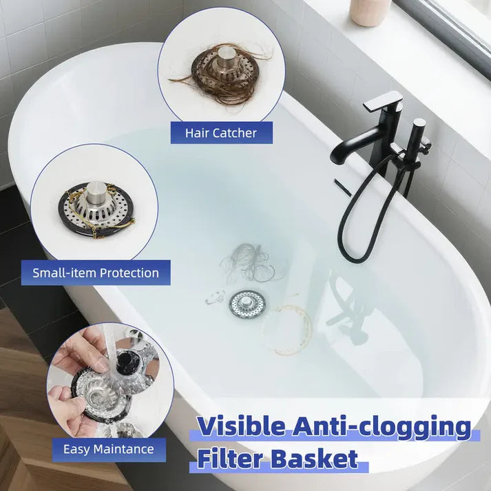 ⏳ LIMITED-TIME MEGA SALE | Getnexy™ Stop Fumbling with Gross Drains! 🛑 Upgrade to the 3-in-1 Stopper . 🌊Pop-Up Sink Stopper