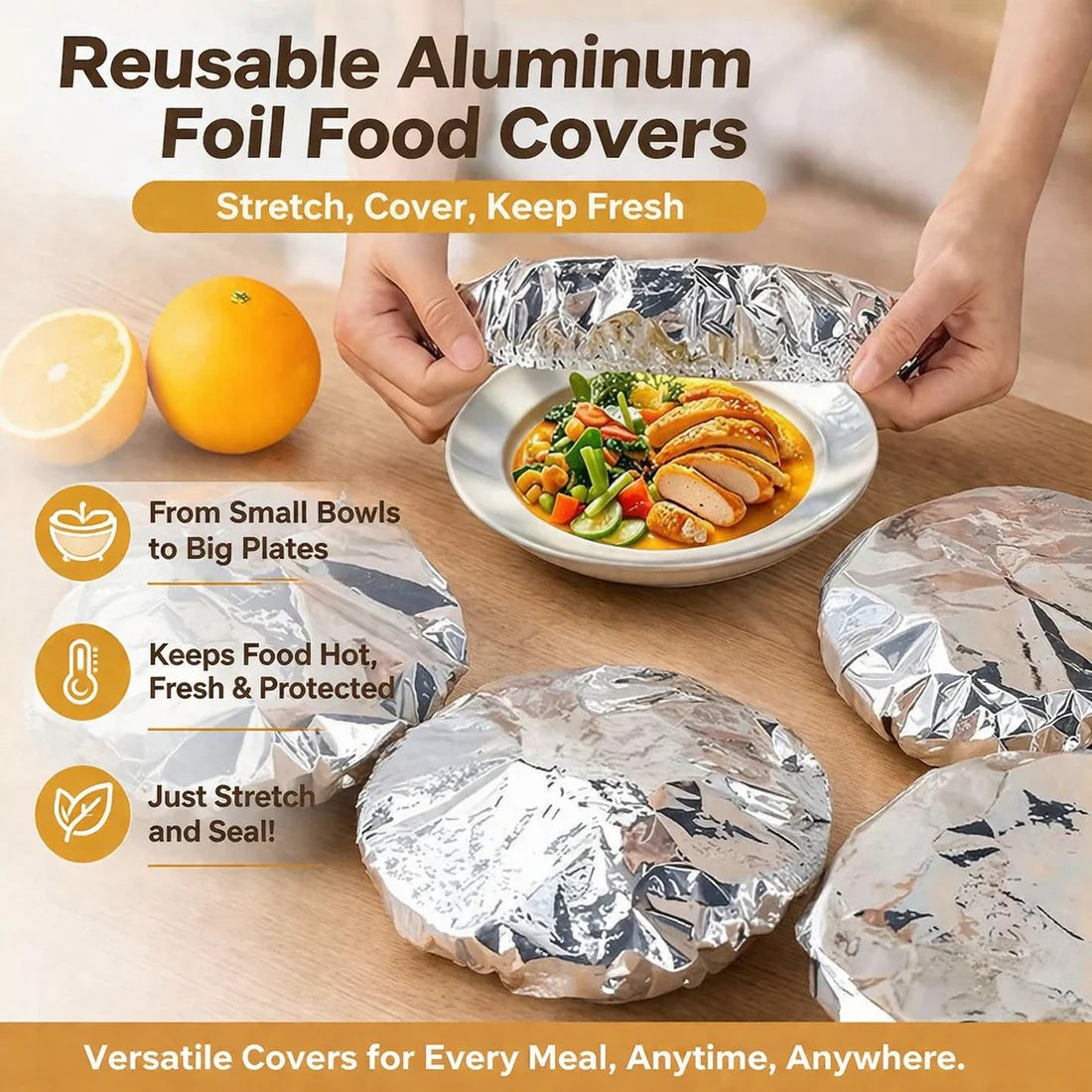 ⏳ LIMITED-TIME MEGA SALE | Getnexy™🍳Aluminum Foil Heat Shield Covers – No Plastic, Heat-Resistant, Reusable