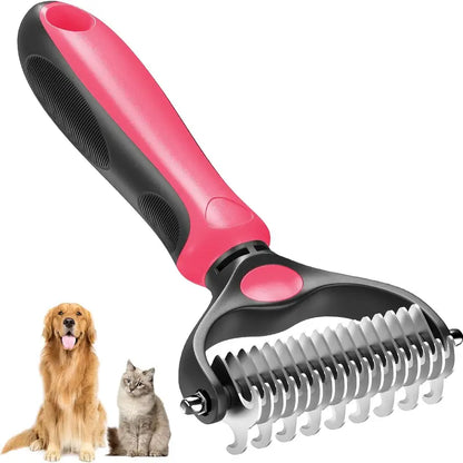 ⏳ LIMITED-TIME MEGA SALE | Getnexy™ 🐾Double-Sided Pet Grooming Brush – Hurtless Shedding & Dematting Undercoat Rake for Dogs and Cats