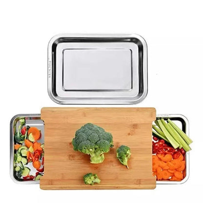 ⏳ LIMITED-TIME MEGA SALE | Getnexy™  🥕🔪Wooden Cutting Board with Slide-Out Trays
