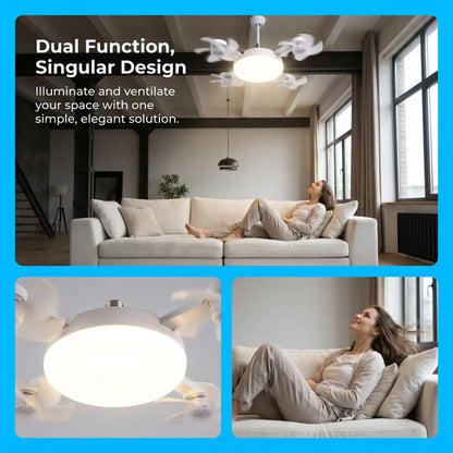⏳ LIMITED-TIME MEGA SALE | Getnexy™ 🔥2026 New E27 2-in-1 Fan Light | Silent Remote LED Cooling Combo