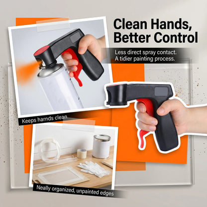 🔫Universal Professional Spray Can Handle - Ergonomic Aerosol Trigger Grip for DIY Painting, Car Refinishing, & Home Furniture Makeovers - Fits All Standard Cans