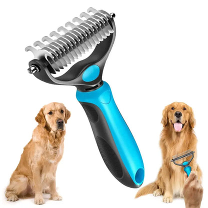 ⏳ LIMITED-TIME MEGA SALE | Getnexy™ 🐾Double-Sided Pet Grooming Brush – Hurtless Shedding & Dematting Undercoat Rake for Dogs and Cats