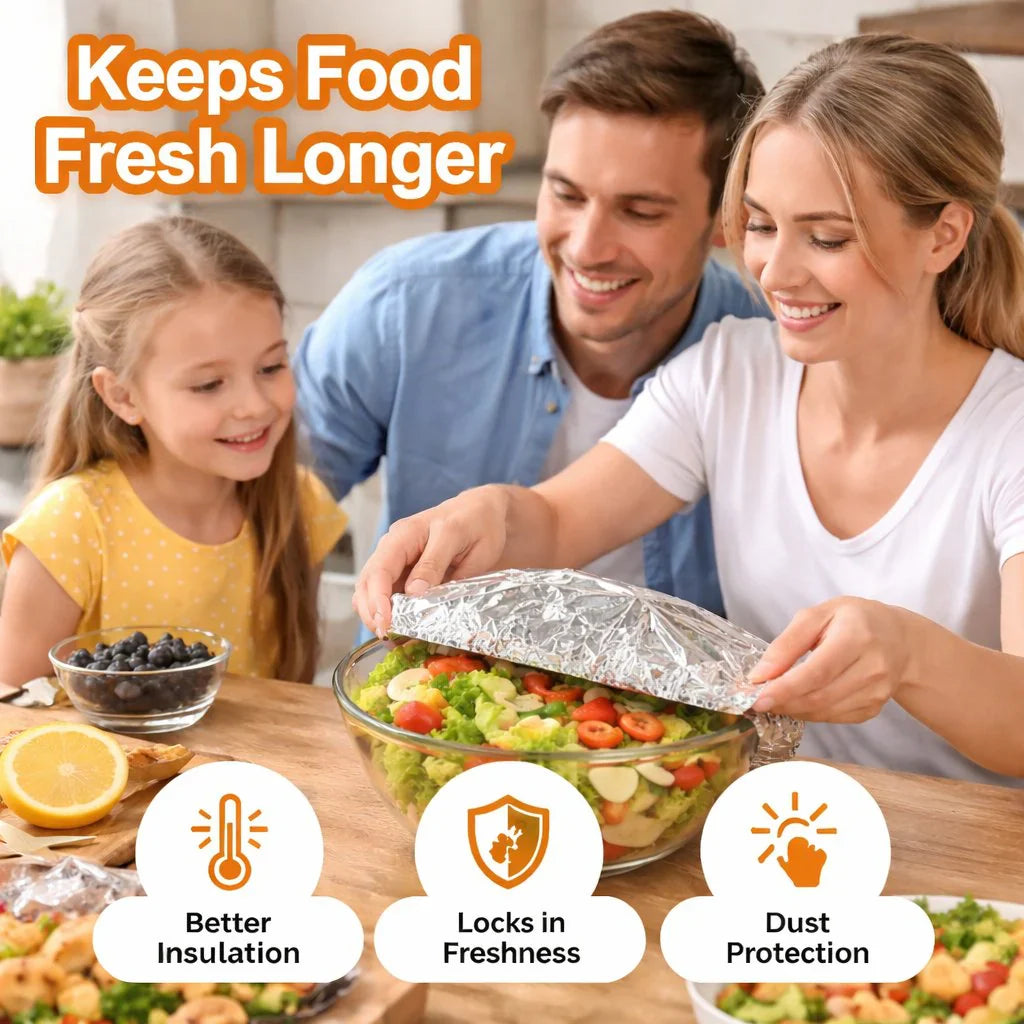 ⏳ LIMITED-TIME MEGA SALE | Getnexy™🍳Aluminum Foil Heat Shield Covers – No Plastic, Heat-Resistant, Reusable