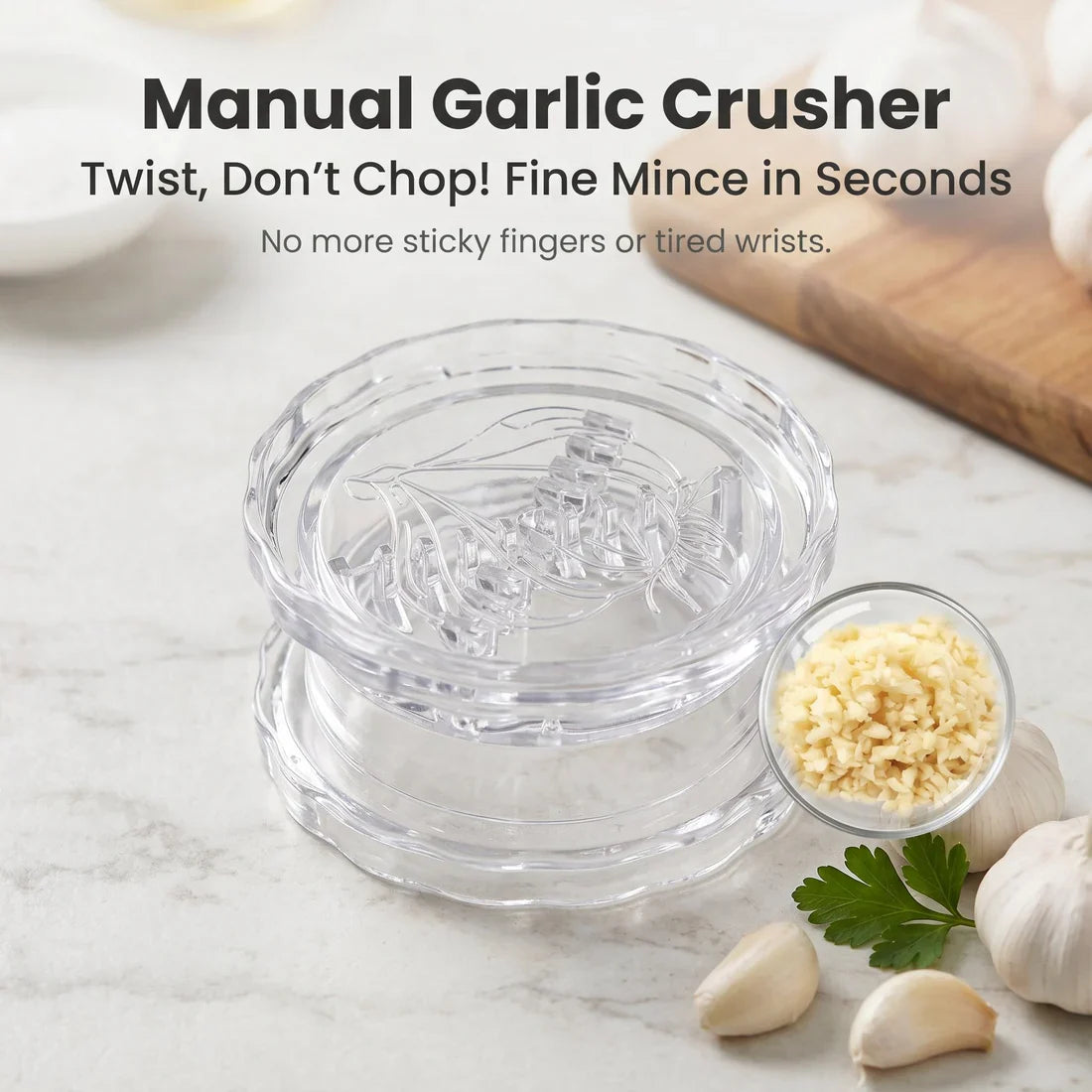 ⏳ LIMITED-TIME MEGA SALE | Getnexy™ Manual Garlic Twister & Masher