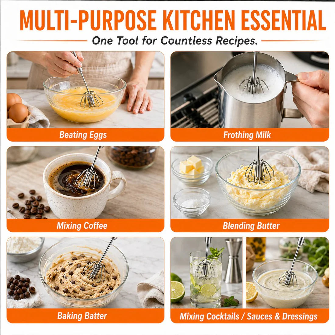 ⏳ LIMITED-TIME MEGA SALE | Getnexy™ 🥄✨ Stainless Steel Hand-Push Rotary Whisk – Effortless Mixing in Seconds!