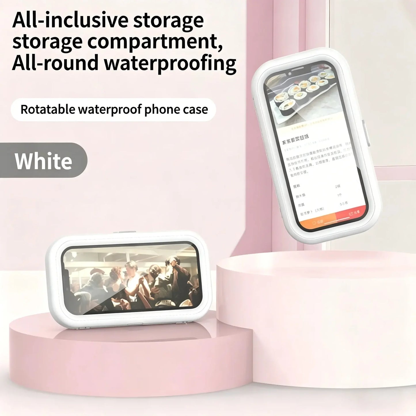 🎉2026 hot sell！360° Waterproof Shower Phone Holder – Anti-Fog Touch Screen Wall Mount