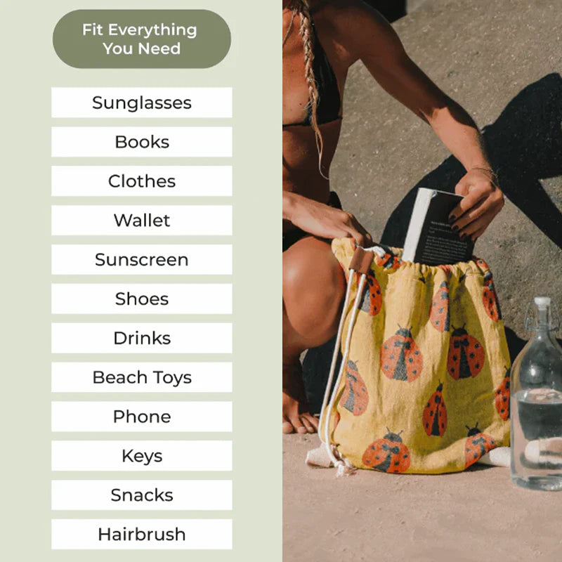 🔥Hot Sale 51% OFF🔥🏖️ 2-in-1 Organic Cotton Towel Bag