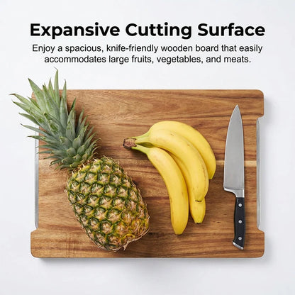 ⏳ LIMITED-TIME MEGA SALE | Getnexy™  🥕🔪Wooden Cutting Board with Slide-Out Trays