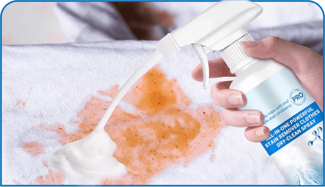 1. Spray directly onto the stain(before wet clothes)
