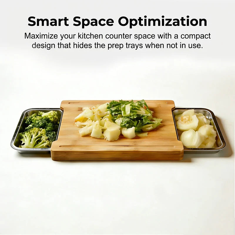 ⏳ LIMITED-TIME MEGA SALE | Getnexy™  🥕🔪Wooden Cutting Board with Slide-Out Trays