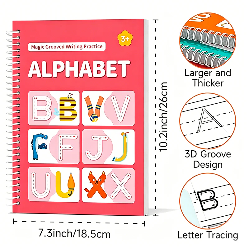 Kids Reusable Writing Workbook, Early Learning Gift🖍️
