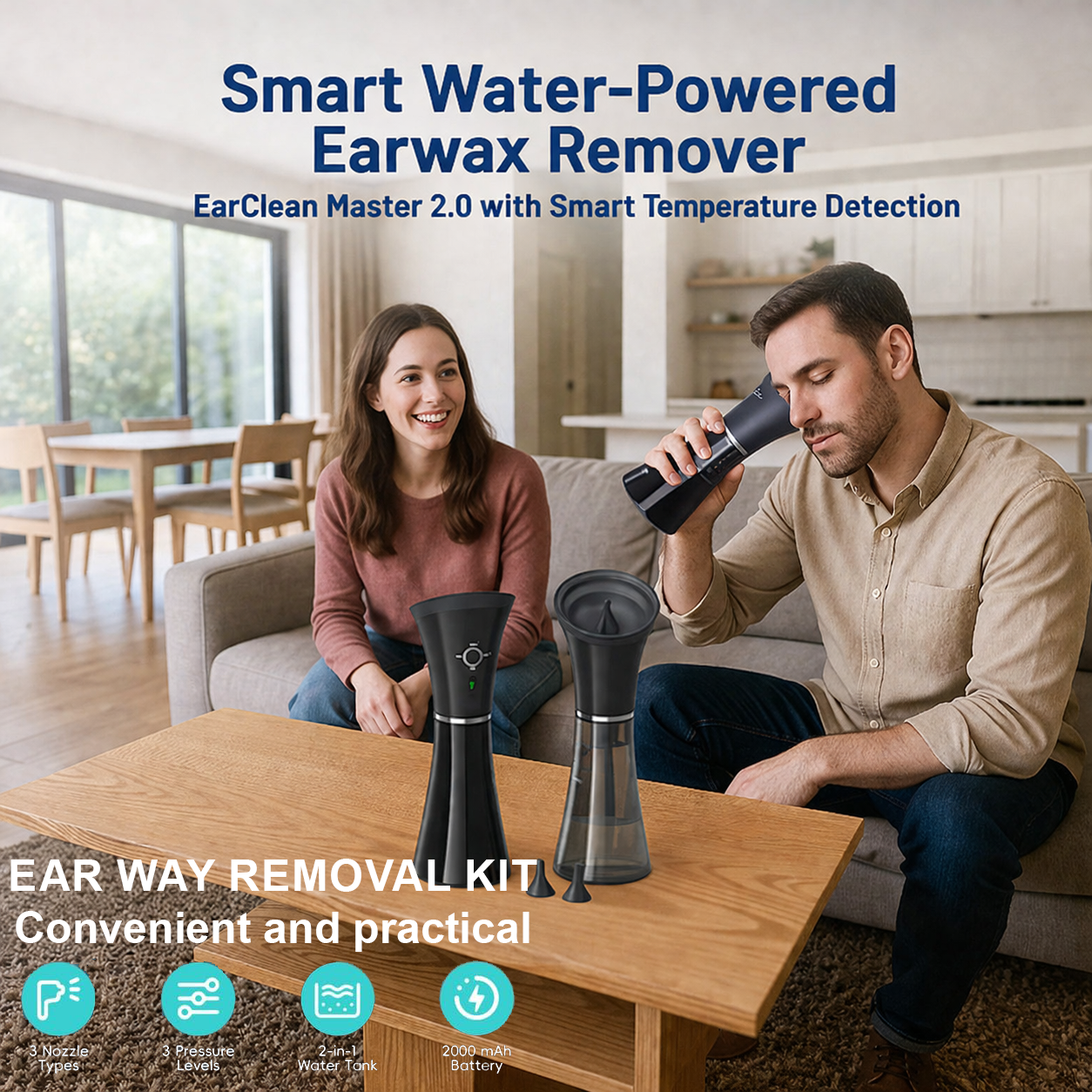 Wireless ear washer