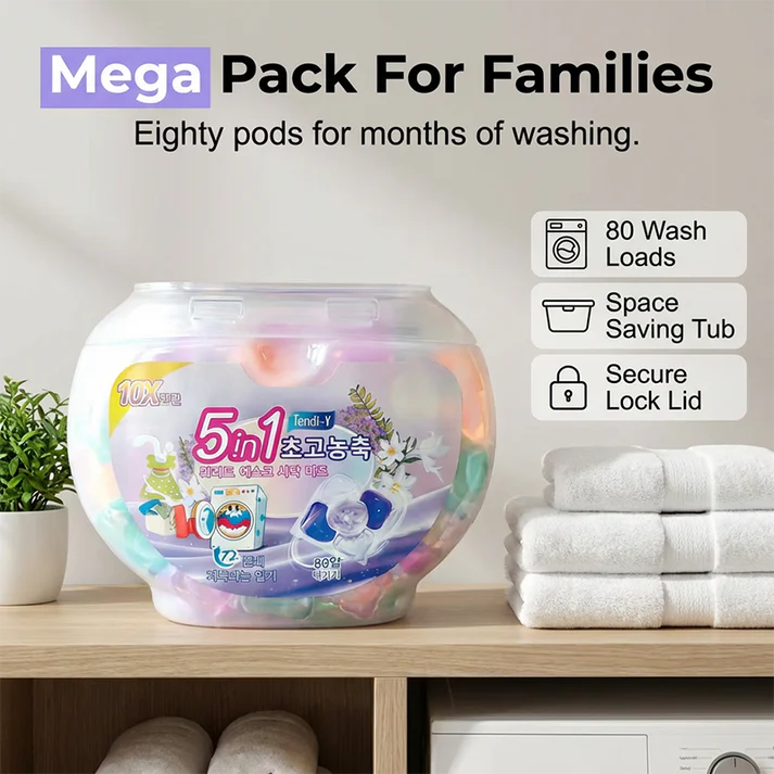 ✨2026 Hot Sale 50% OFF🔥5-in-1 White Musk Laundry Detergent Pods (80PCS)
