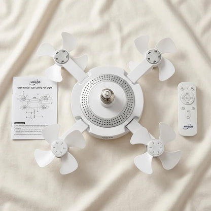⏳ LIMITED-TIME MEGA SALE | Getnexy™ 🔥2026 New E27 2-in-1 Fan Light | Silent Remote LED Cooling Combo