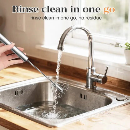 ⏳ LIMITED-TIME MEGA SALE | Getnexy™ 🥄✨ Stainless Steel Hand-Push Rotary Whisk – Effortless Mixing in Seconds!