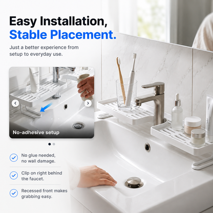⏳ LIMITED-TIME MEGA SALE | Getnexy™ No-Drill Kitchen Sink Sponge Holder & Drain Rack