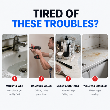 ⏳ LIMITED-TIME MEGA SALE | Getnexy™ No-Drill Kitchen Sink Sponge Holder & Drain Rack