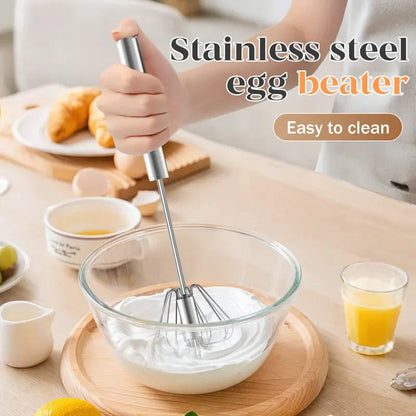 ⏳ LIMITED-TIME MEGA SALE | Getnexy™ 🥄✨ Stainless Steel Hand-Push Rotary Whisk – Effortless Mixing in Seconds!