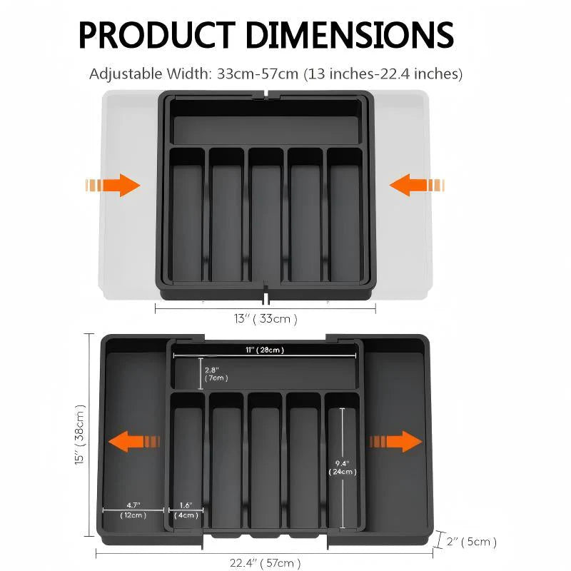 Extendable Kitchen Cutlery Storage Organizer