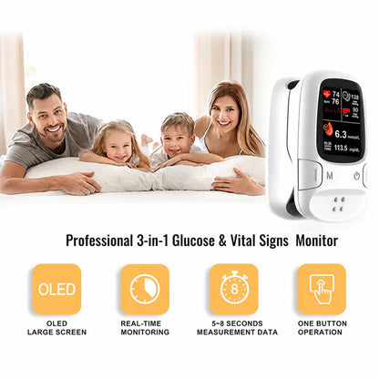 ⏳ LIMITED-TIME MEGA SALE | Getnexy™  Professional 3-in-1 Glucose & Vital Signs Monitor
