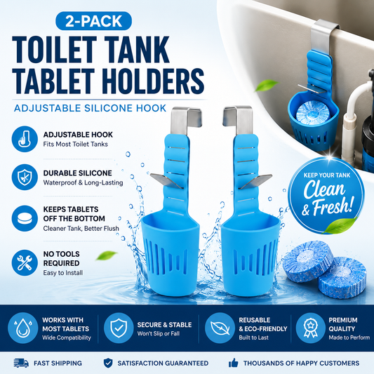 ⏳ LIMITED-TIME MEGA SALE | Getnexy™ 2-Pack Toilet Tank Tablet Holders 🚽 | Adjustable Silicone Hook